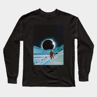 The Explorer - Space Collage, Retro Futurism, Sci-Fi Long Sleeve T-Shirt